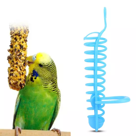 Parrots Feeder Basket Plastic Food Fruit Feeding Perch Stand Holder