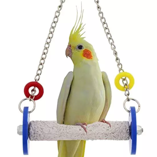 Finch Cage Perch Stand Swing Parrot Stand Hanging Toy Grinding