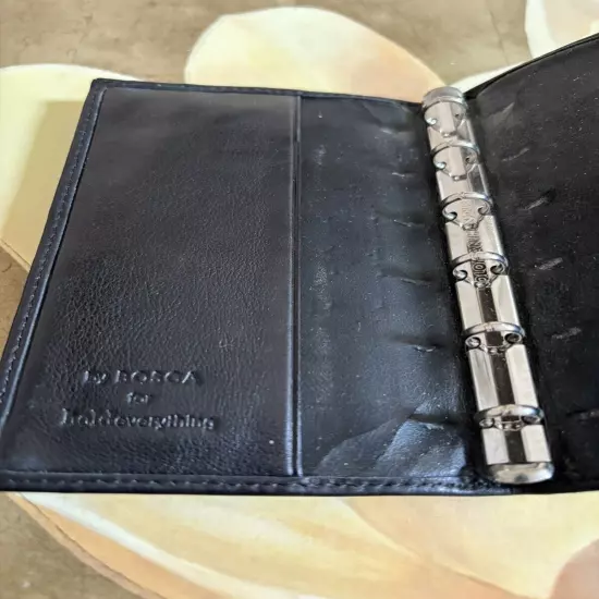 Bosca Black Leather Flight Attendant Passport Wallet And Address Book Planner