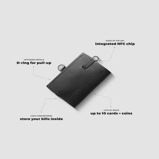 C2 Advanced (Black) - Premium Minimalist Smart Wallet with RFID Protection and N