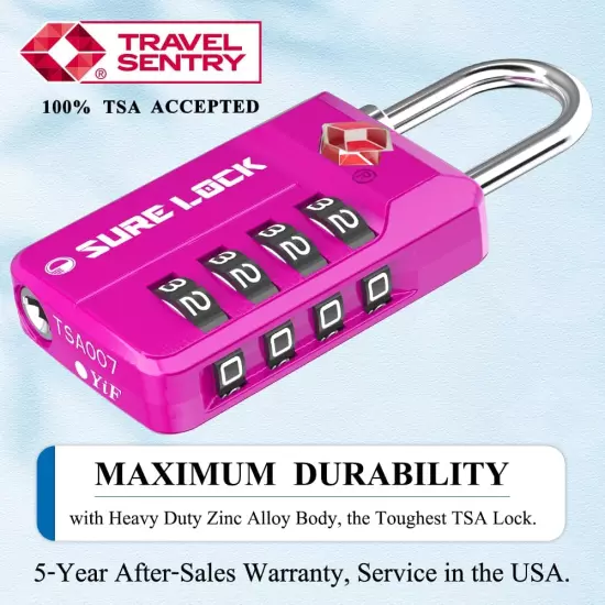 TSA Approved Travel Luggage Locks, Open Alert Combination Lock for School Office