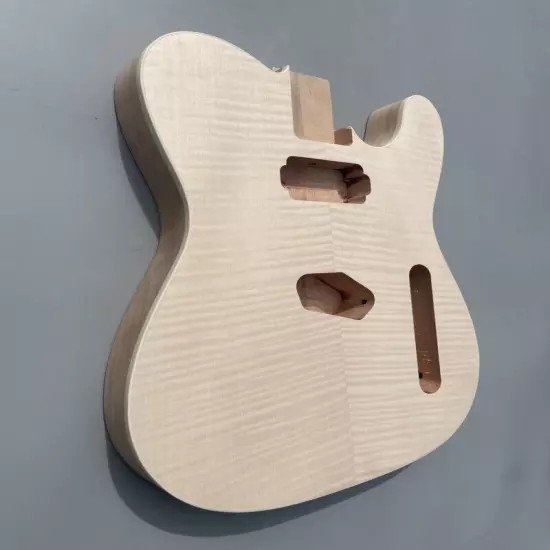 Unfinished Guitar Body Mahogany Flame Maple Veneer DIY Guitar Replacement TL