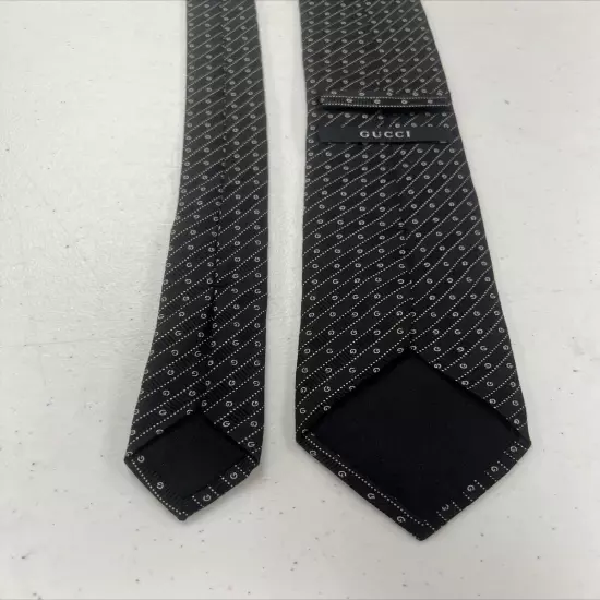 Gucci Men's Black Striped & Logo Neck Tie $295