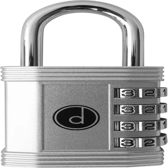 Padlock 4 Digit Combination Lock - for Gym School Locker, Outdoor Gate, Shed, Fe