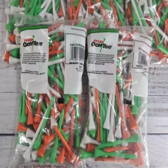 Wooden Golf Tees 2 3/4" Multicolor Pride Golf 450 pieces