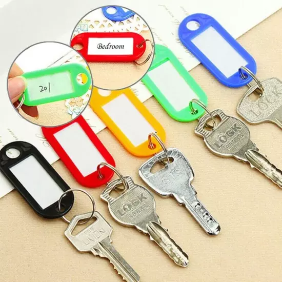 Lot Of 10 Keychain for Key Split Tags Name Card Label Language