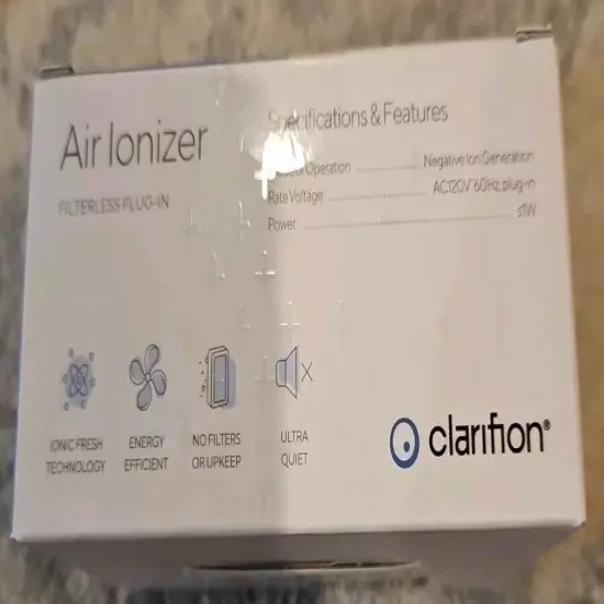 Clarifion Air Ionizer Plug In White