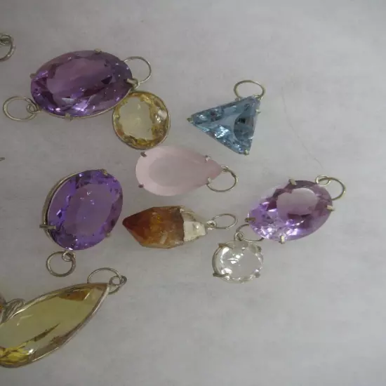 Estate Find 29 Pcs Lot Faceted Gemstones-Amethyst-Quartz-Citrine -Etc