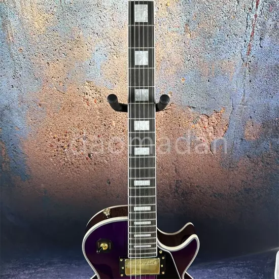 hot selling Custom shop purple electric guitar gold color hardware in stock