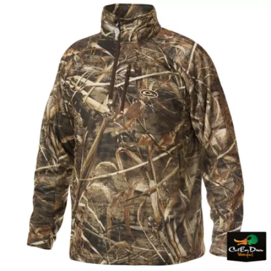 DRAKE WATERFOWL BREATHLITE ¼ ZIP PULLOVER JACKET REALTREE MAX-5 CAMO SMALL