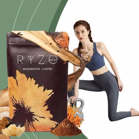 2024 RYZE Mushroom Coffee Organic Coffee 30 Servings in one Pack 180g-No odor