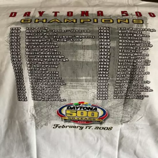 DAYTONA 500 50th ANNIVERSARY NASCAR WINNERS CHASE AUTHENTICS T-SHIRT NWT X-LARGE