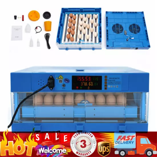 64 Eggs Digital Egg Hatcher Auto Incubator Machine Goose Chicken Duck Hatching