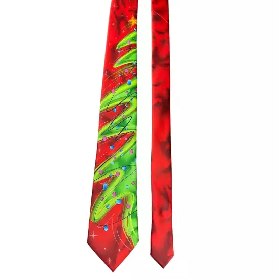 J. Garcia Scales 68 Neck Tie Men Red Christmas Tree