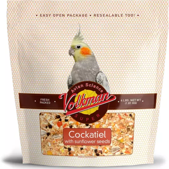 Seed Avian Science Super Cockatiel with Sunflower Bird Food 4Lb