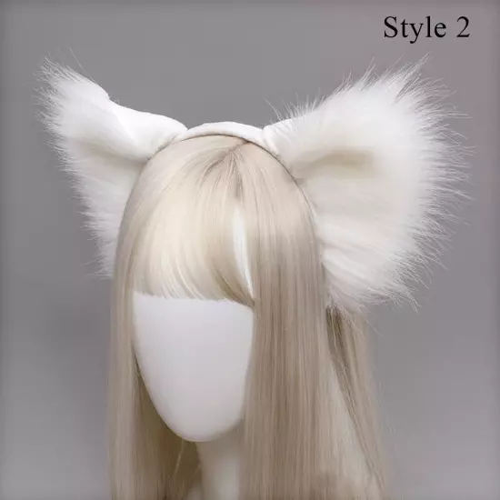 Simulation Animal Ears Plush Animal Wolf Ears Headband Fox Cat Ears