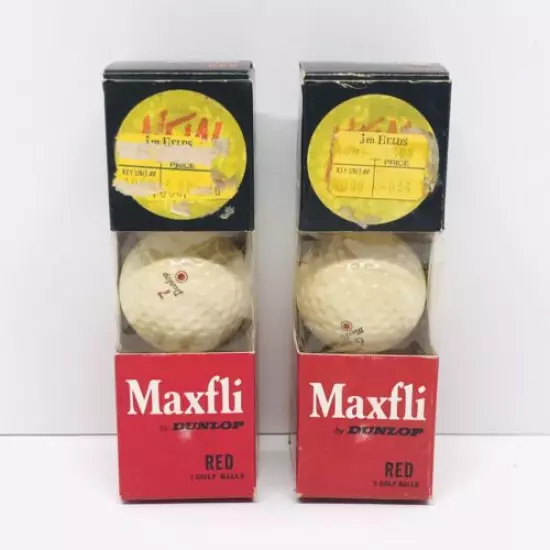 Dunlop Maxfli Red Dot Vintage Golf Balls New Old Stock Sleeves Lot Of 2 3 Packs