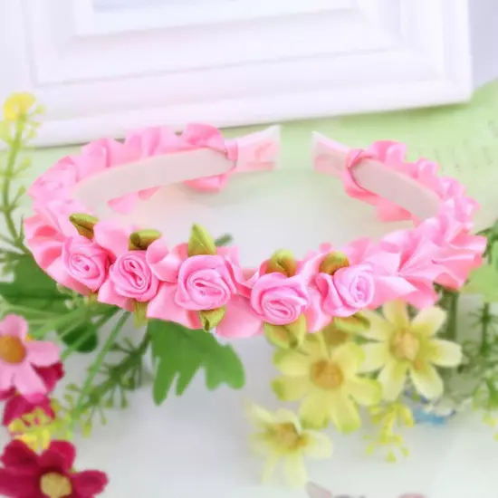 Rose Flower Braided Hairband Hair Clips for Girls Kids Headband Hair Accessories