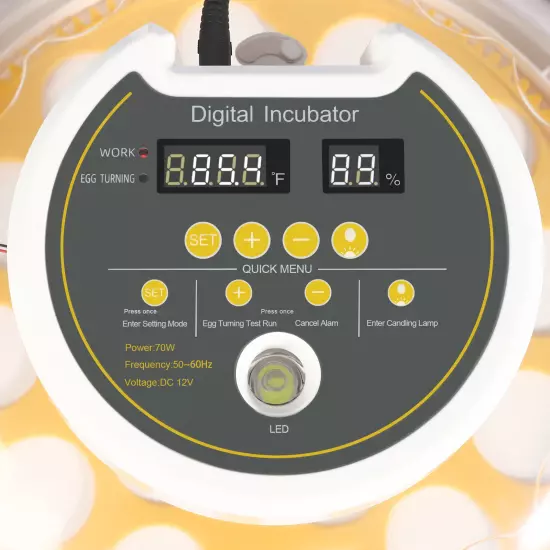 70W Intelligent Incubator 18 Egg Incubator With Automatic Rotation For Home