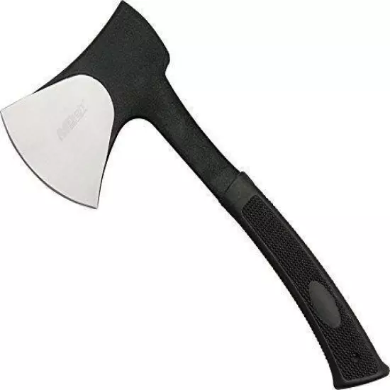 MTech USA Camping Axe, Two-Tone Blade, Black Rubberized Handle, 11-Inch Overall