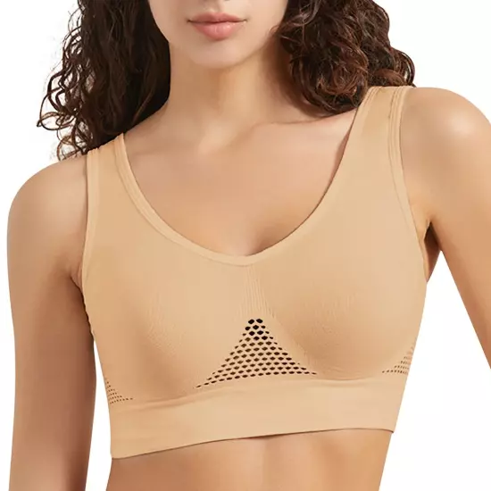 Womens Sports Bra Seamless Wirefree Breathable Yoga Bra Comfort Sleep Bra