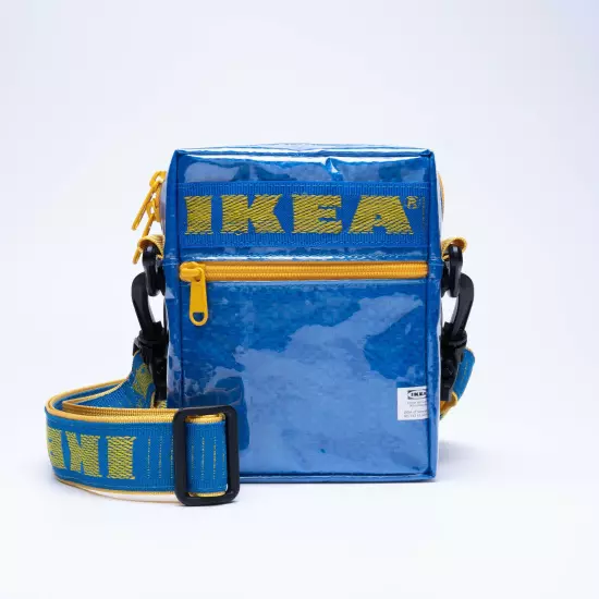 Upcycled ikea frakta blue bag all handmade shoulder bag