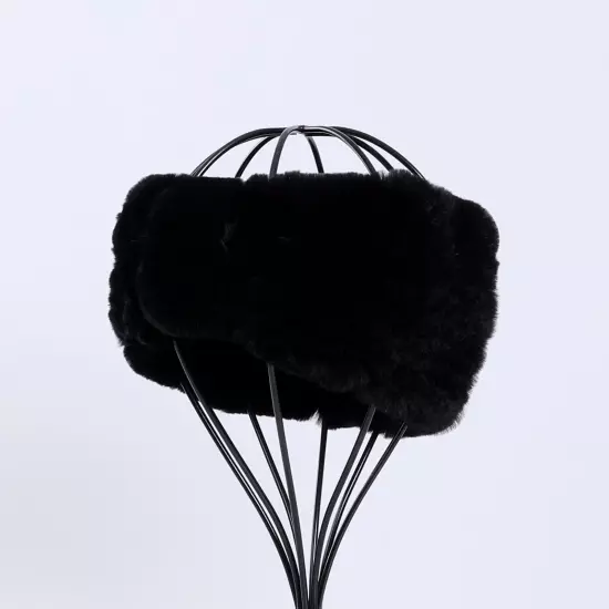 Women's Winter Cold Weather Headband Rex Rabbit Fur Elastic Headwarmer Hairband