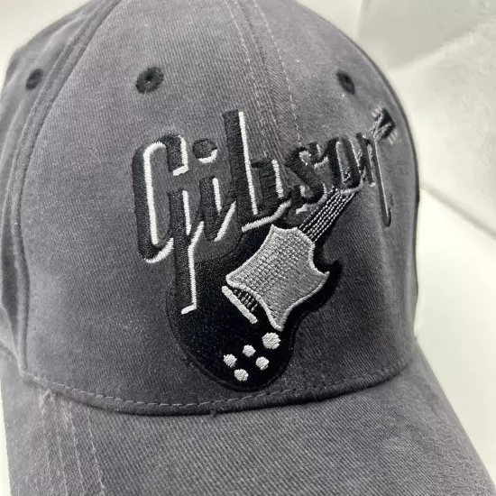 Vintage Mid-2000s Gibson Guitars SG Logo Flexfit Fitted Cap Hat One Size Gray