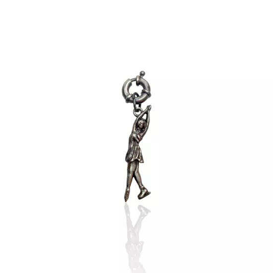 Silver Figure Skating Zipper Pendant Sports Jewelry Gift.