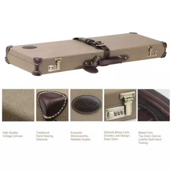 Tourbon Canvas Leather Shotgun Box Gun Safe Hard Case Locked Weapon Storage USA