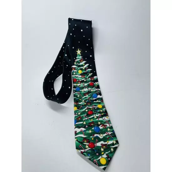 Mens Christmas Necktie Tales Tree Holiday Novelty Polyester 