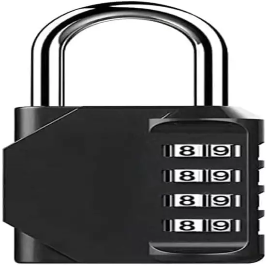 Gym Padlock, 4 Digit Outdoor Waterproof Resettable Combination Padlock for Schoo