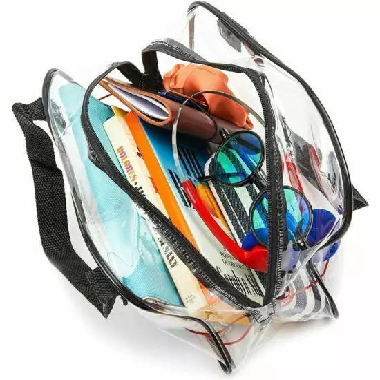 Clear Stadium Approved Tote Bag, Transparent Small Handbag for Travel & Concert