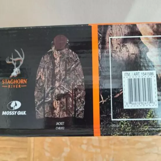 Sports Afield Staghorn River Weatherproof Hunting Jacket LARGE Mossy Oak Coat