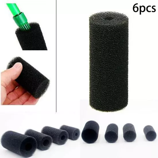 6x Overflow Filter Box Intake Round Pre-Filter Foam Sponge Fish Aquarium Replace