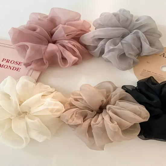 Organza Hair Scrunchies Rubber Band Soft Elastic Hair Ring Ponytail Holder Tie