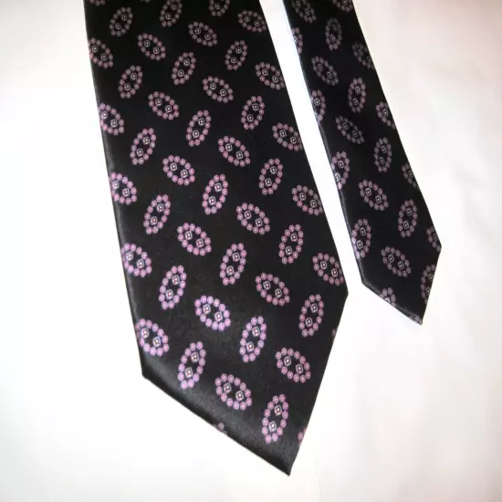 STEFANO RICCI Made in Italy 100% Silk Purple/Black Designer Necktie EXCELLENT