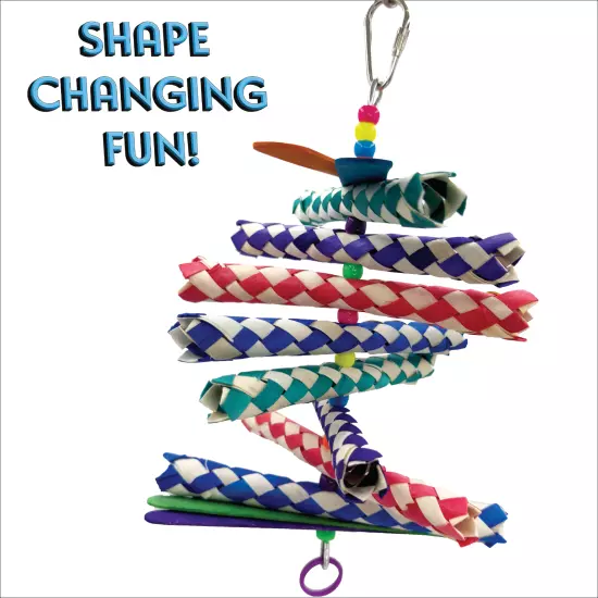 1245 Sticky Fingertrap Shredder - Colorful chewable bird cage toy, Shape changes