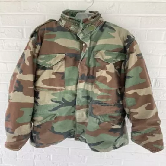 VINTAGE RAMBO COMBAT JACKET JUNGLE CAMO SMALL 40REG USA COAT US ARMY MILITARY VG