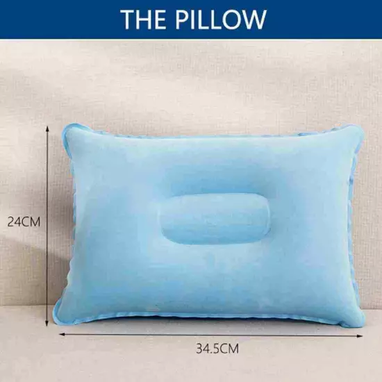 Inflatable Camping Pillow Blow Up Festival Outdoors Accessory Cushion