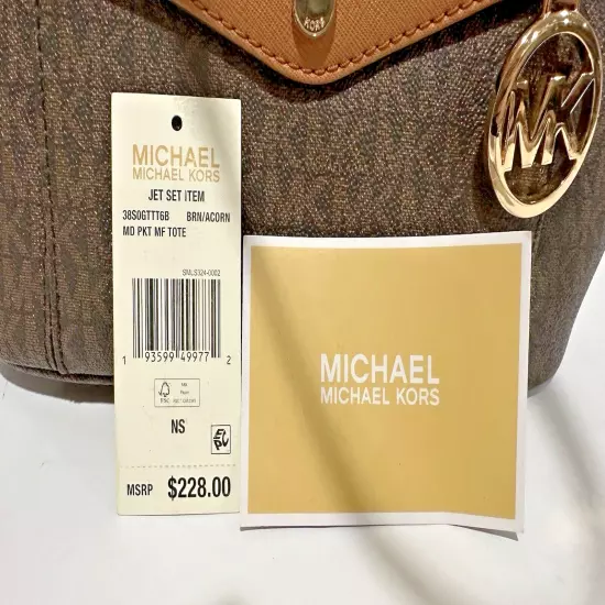 Michael Kors Joey Large Leather Pocket Tote with tags