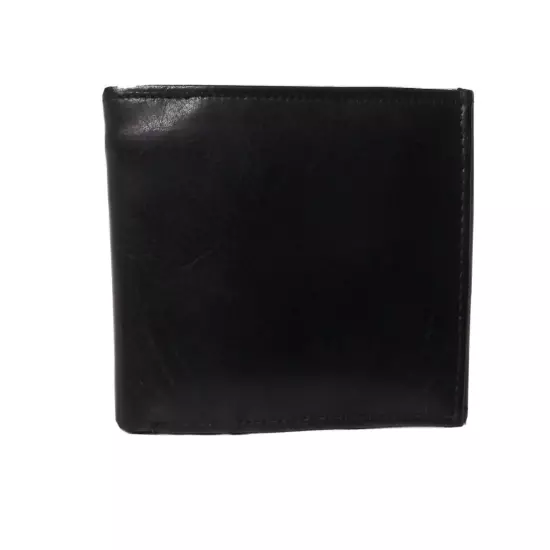 Mens Leather Wallet Handcrafted Cow Hide Black Slim Trifold Wallet