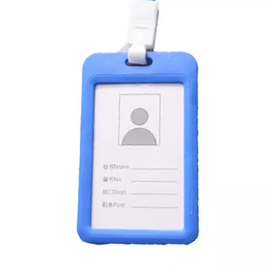 Double-Sided Plastic ID Card Holder Work Badge Wallet Neck Strap Lanyard❥