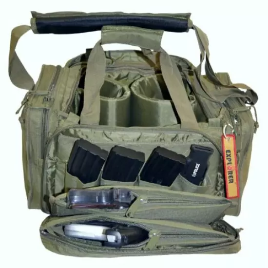 Olive Drab Explorer Tactical Range Ready Bag Gun Pistol Survival Emergency Kit