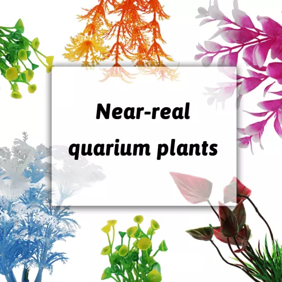 Aquarium Decorations Plants, 6Pcs Aquarium Decor Plants, Colorful Fish Tank Acce