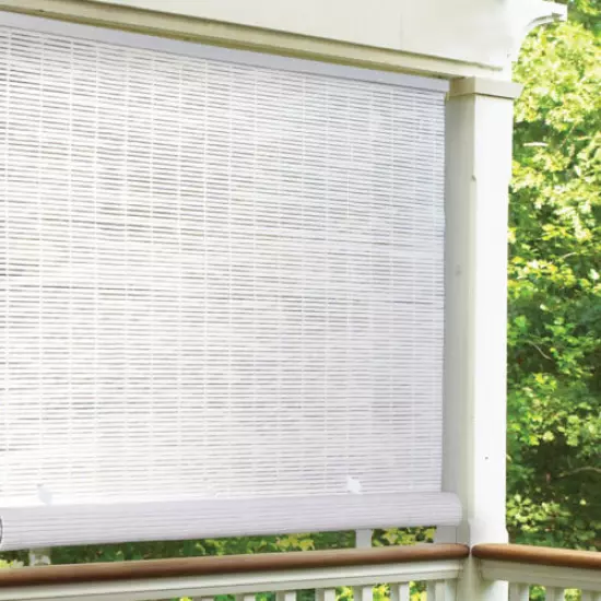 Indoor Outdoor Window Blinds Sun Shade Vertical White 36 48 60 96 Roll Up Patio