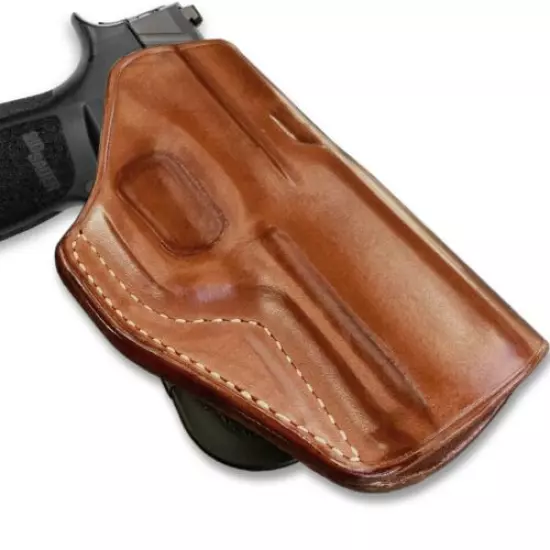 Leather OWB Paddle Holster Open Top for Sig P320 Nitron Carry 9mm 3.9"BBL #1328#