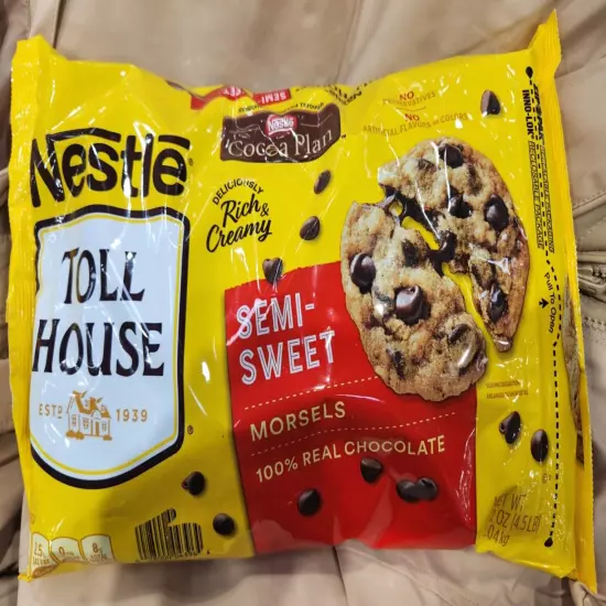 Nestle Toll House Semi Sweet Morsels Baking Chocolate Chips 72 oz JUMBO Bag