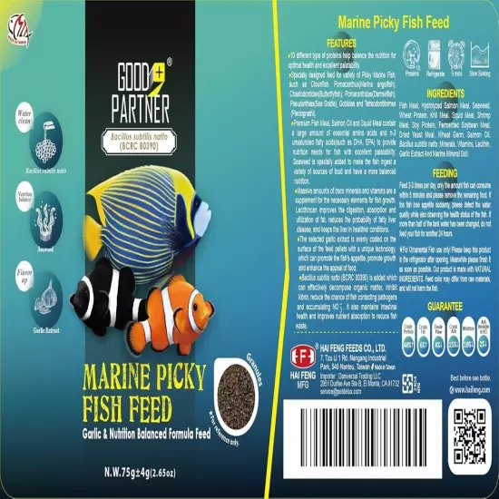 Purify Series for Marine Fish Food, Saltwater Fish Sinking Pellets, Suitable for