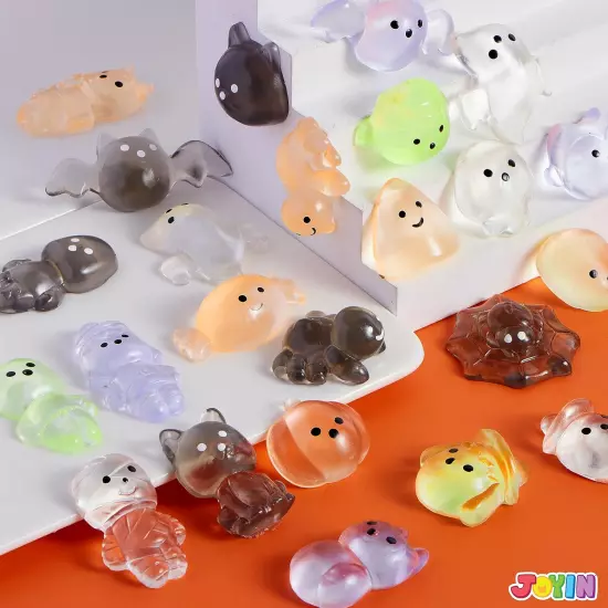 24 PCS Halloween Mochi Squishy Toys, Soft Squishy Toy Cute Squeezes, Stress Reli